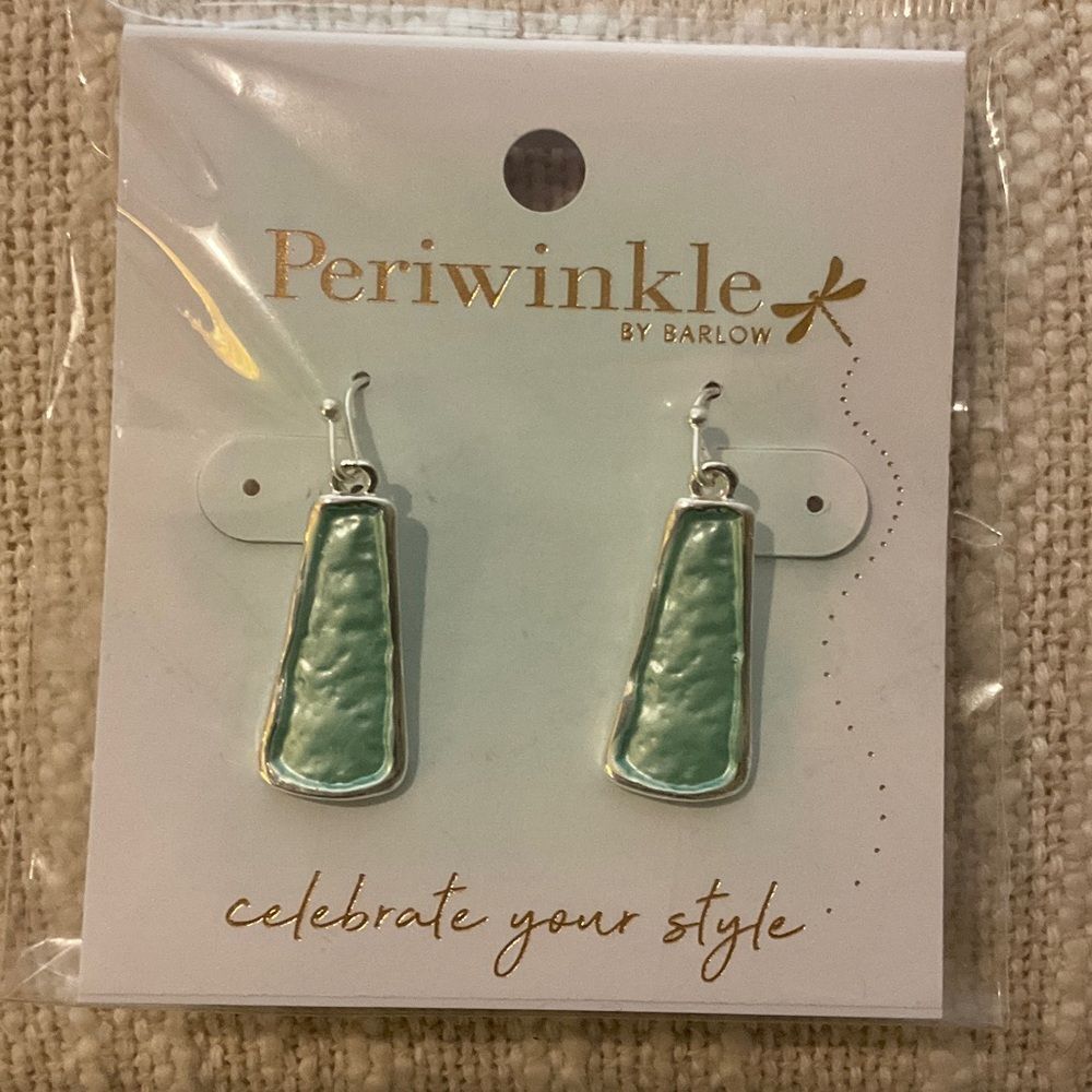 0382 Periwinkle by Barlow Mint Green Dangle Earrings